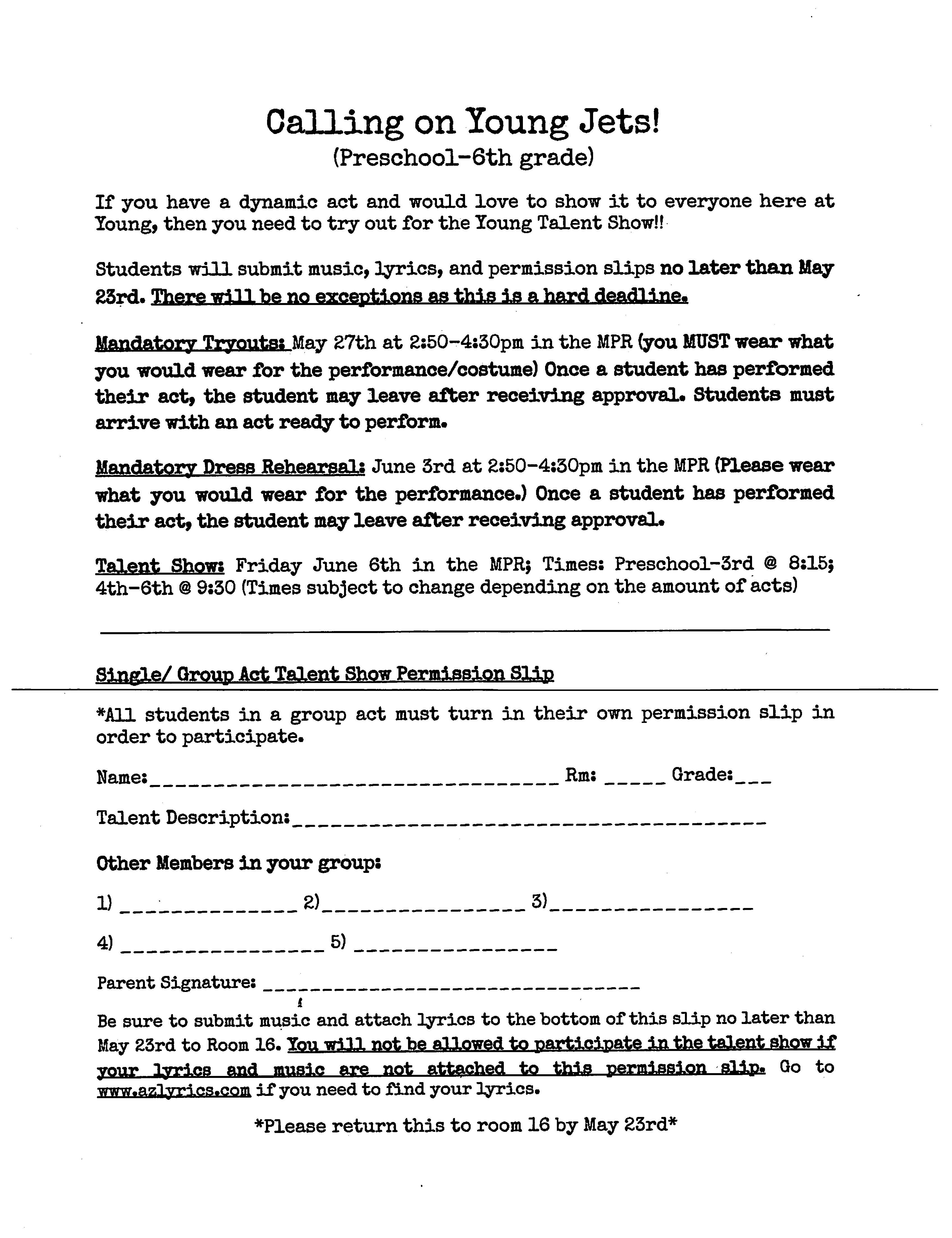 Talent Show Permission Slip_page 1