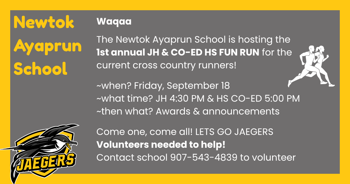 Newtok 1st Annual Fun Run this Friday