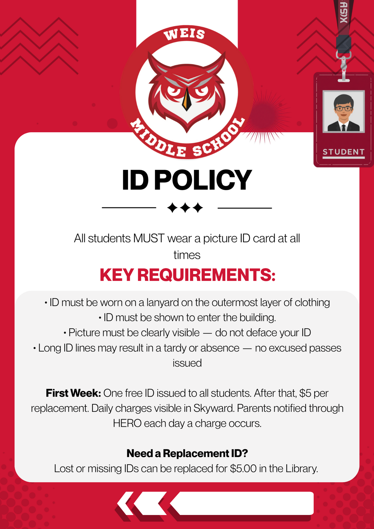 New Student ID Badge Expectations for the 2026-2027 School Year