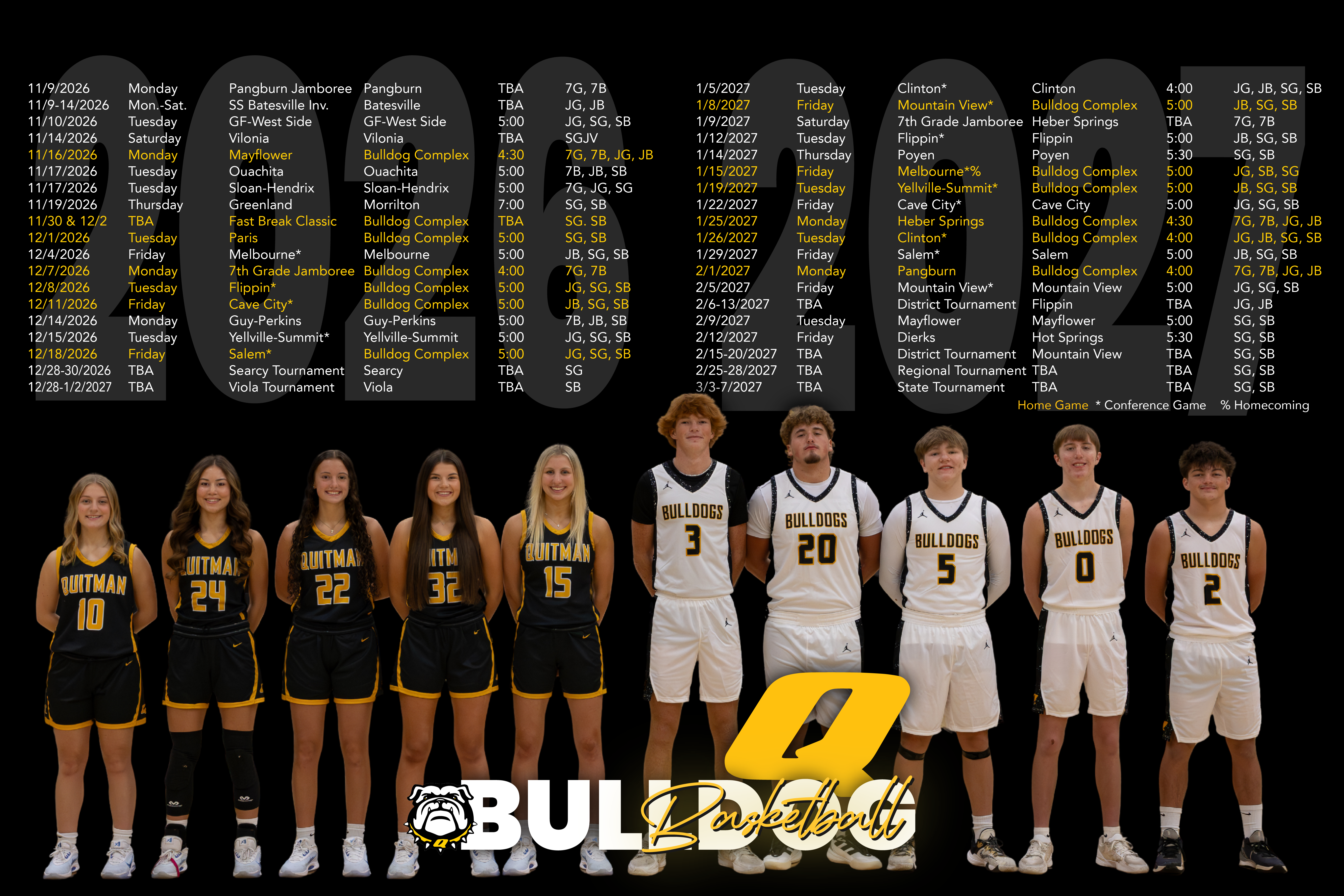 2026/2027 Basketball Schedule