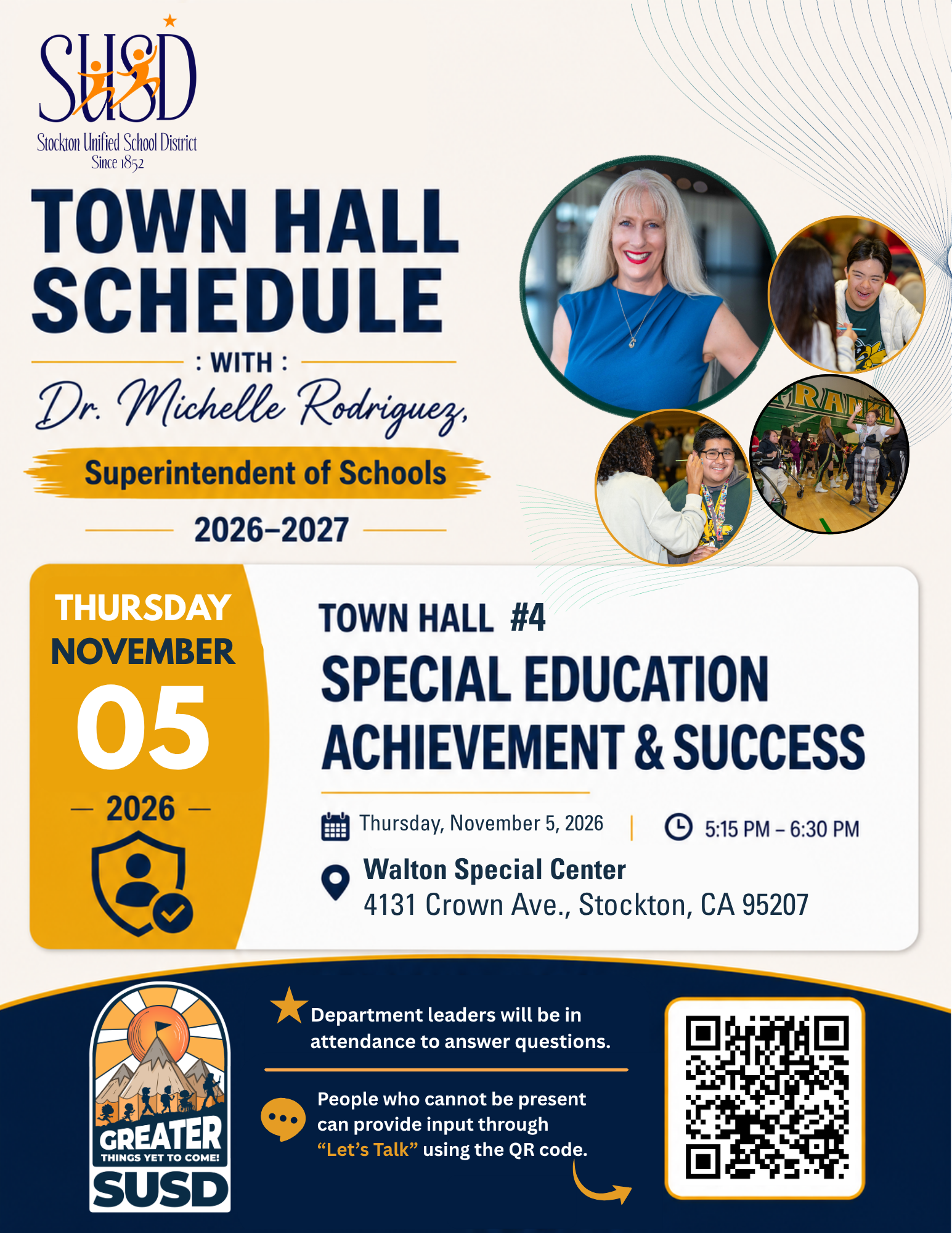 📣 You're Invited! SUSD Town Hall #4 – Special Education Achievement & Success