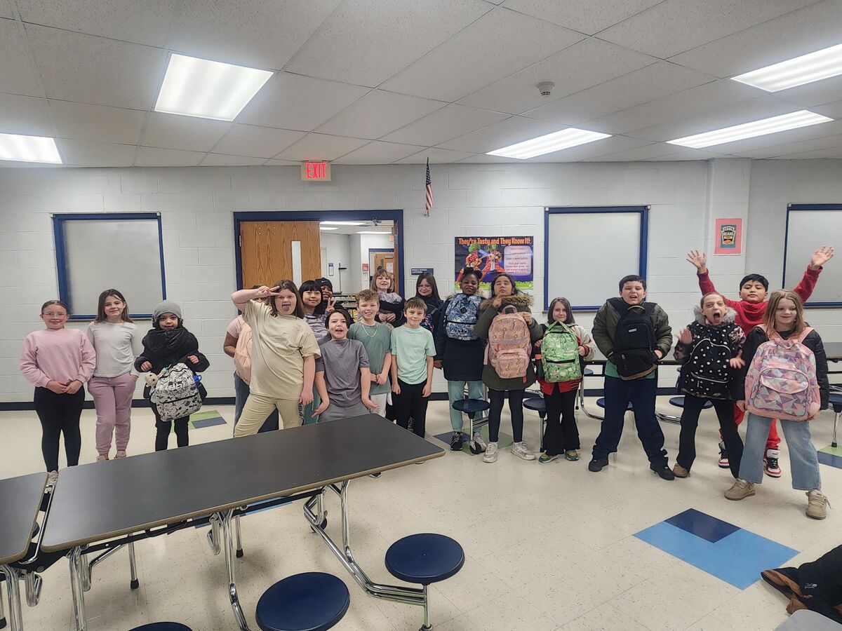 Students dressed up for Wacky Wednesday picture