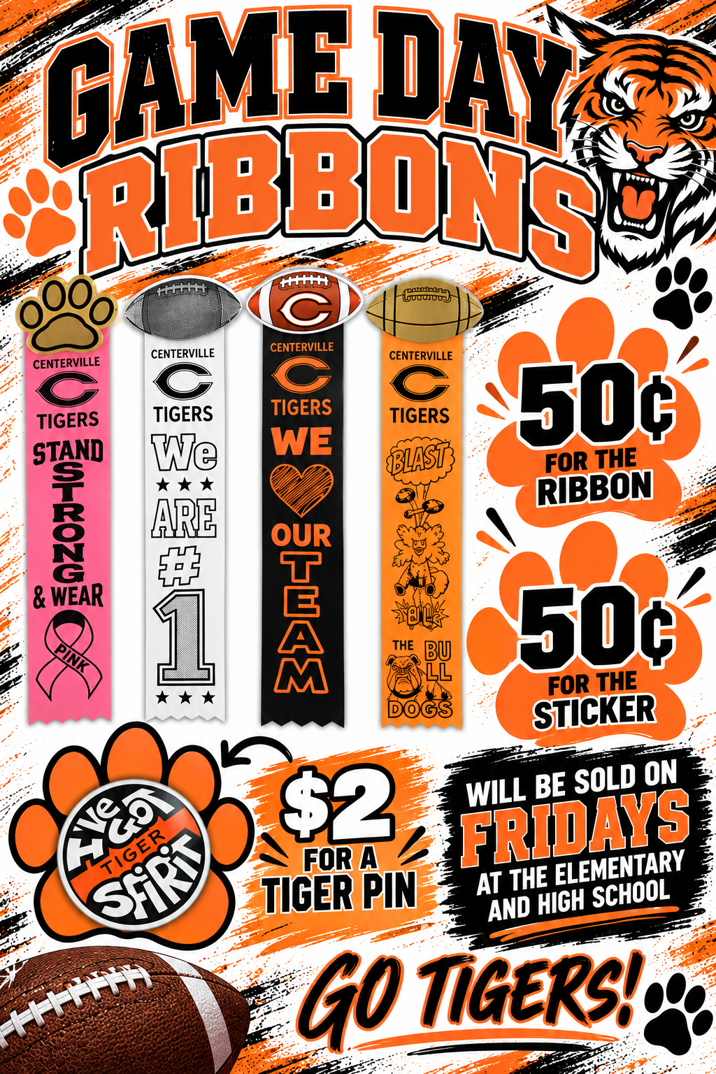 Game Day Ribbons  - On Sale Friday's