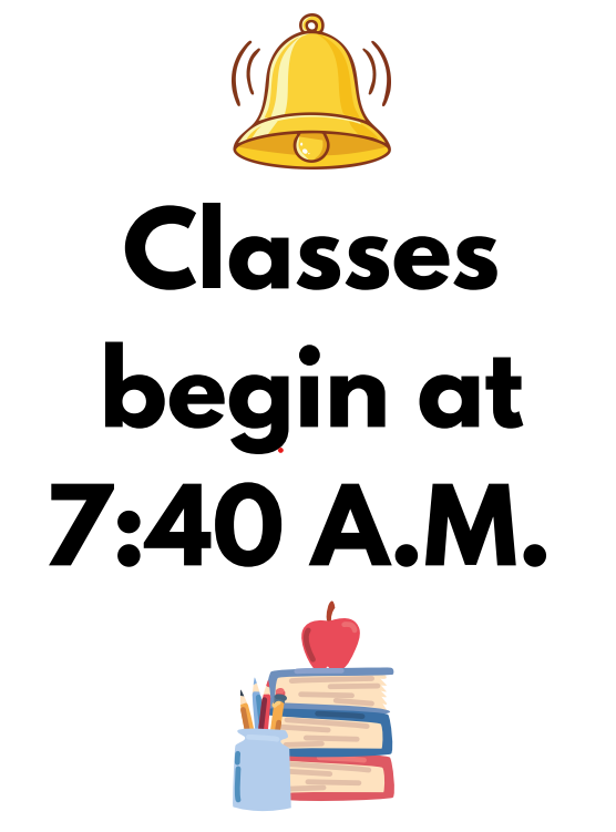Student drop off 7:15-7:40