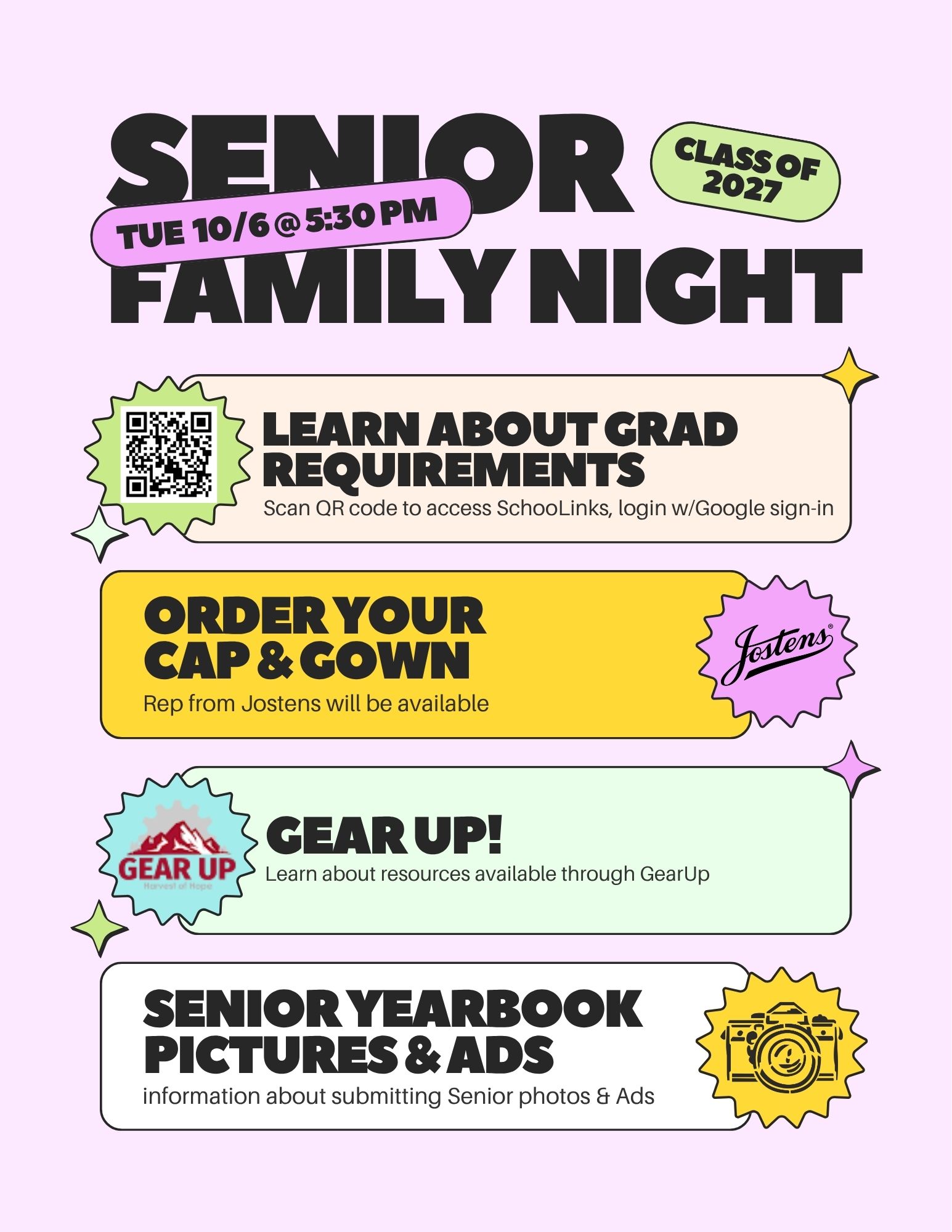 Senior Parent Night - October 6!
