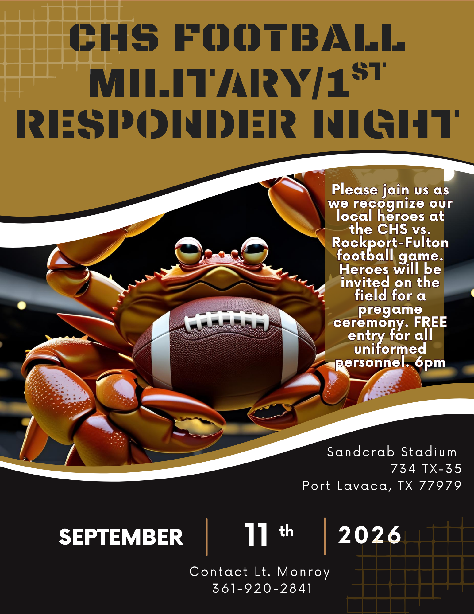 Military & First Responders Appreciation Night - Friday, Sept. 11, 2026