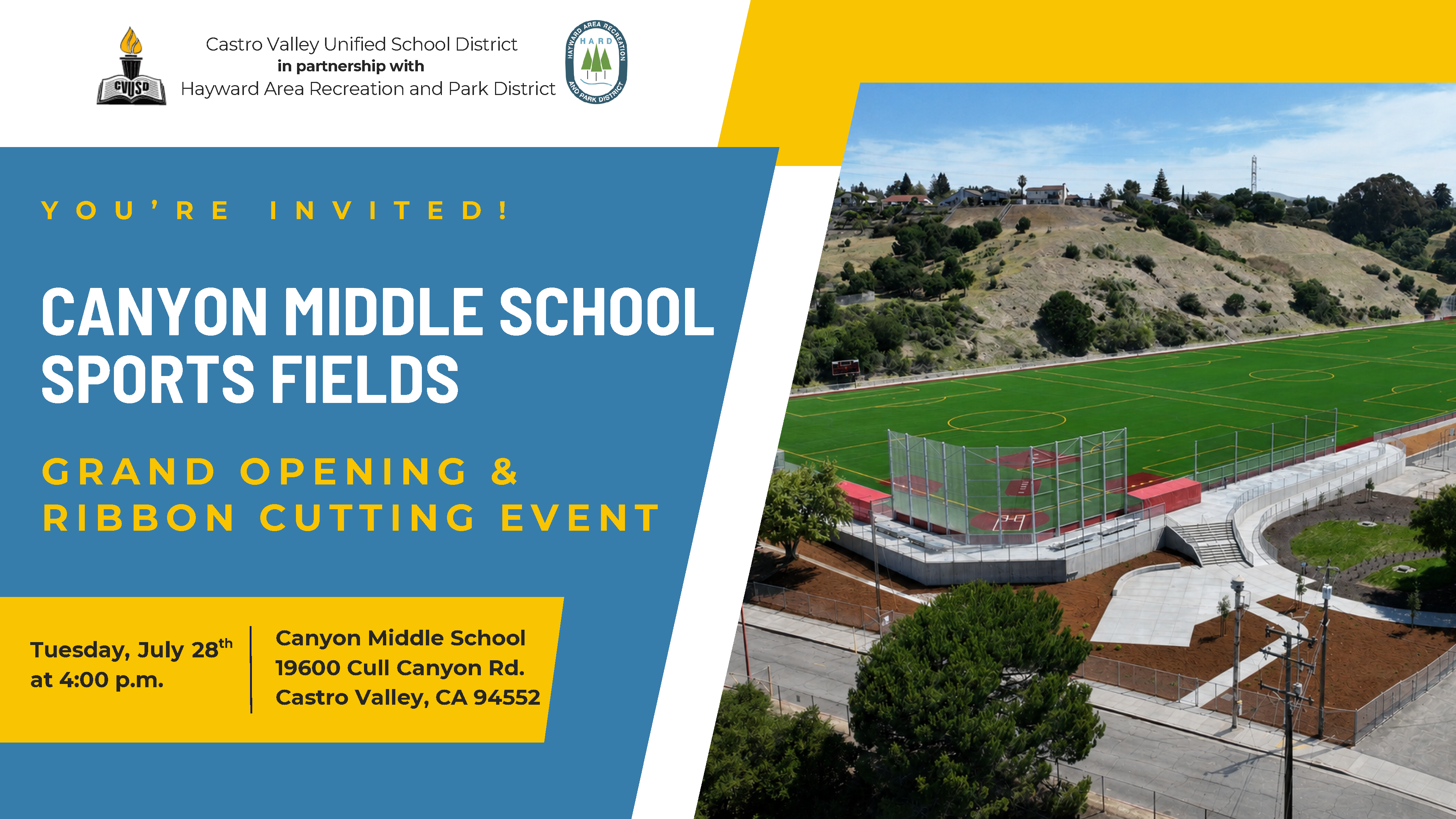 CVUSD and H.A.R.D. Celebrate Grand Opening of New Canyon Middle School Sports Fields