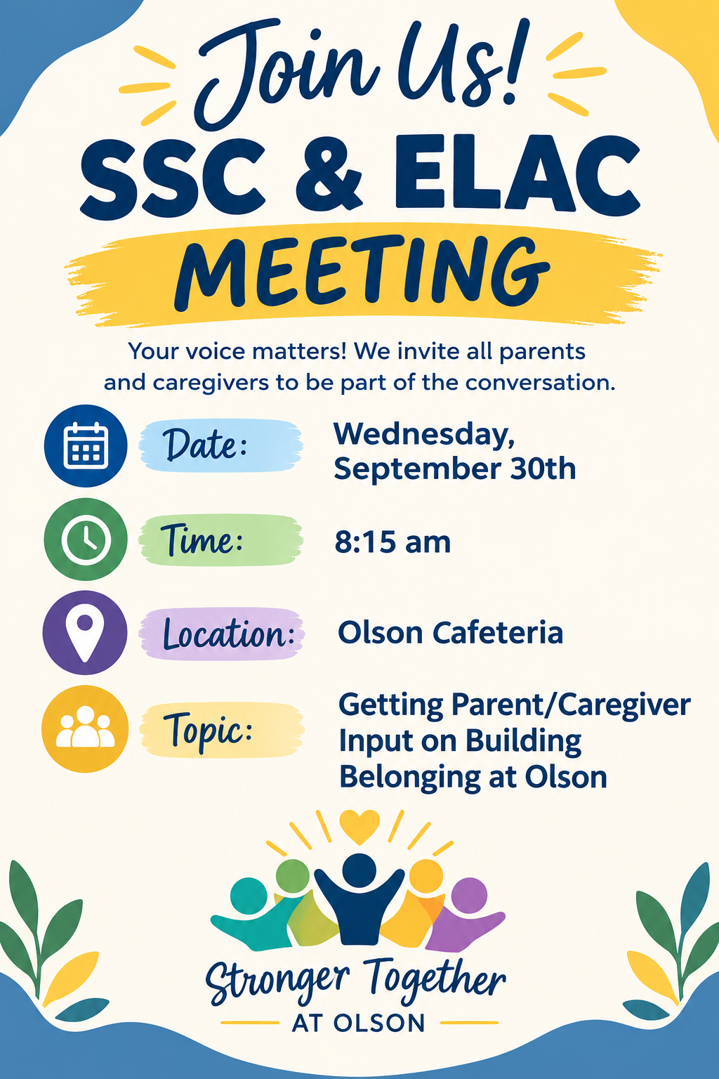 SSC and ELAC meeting