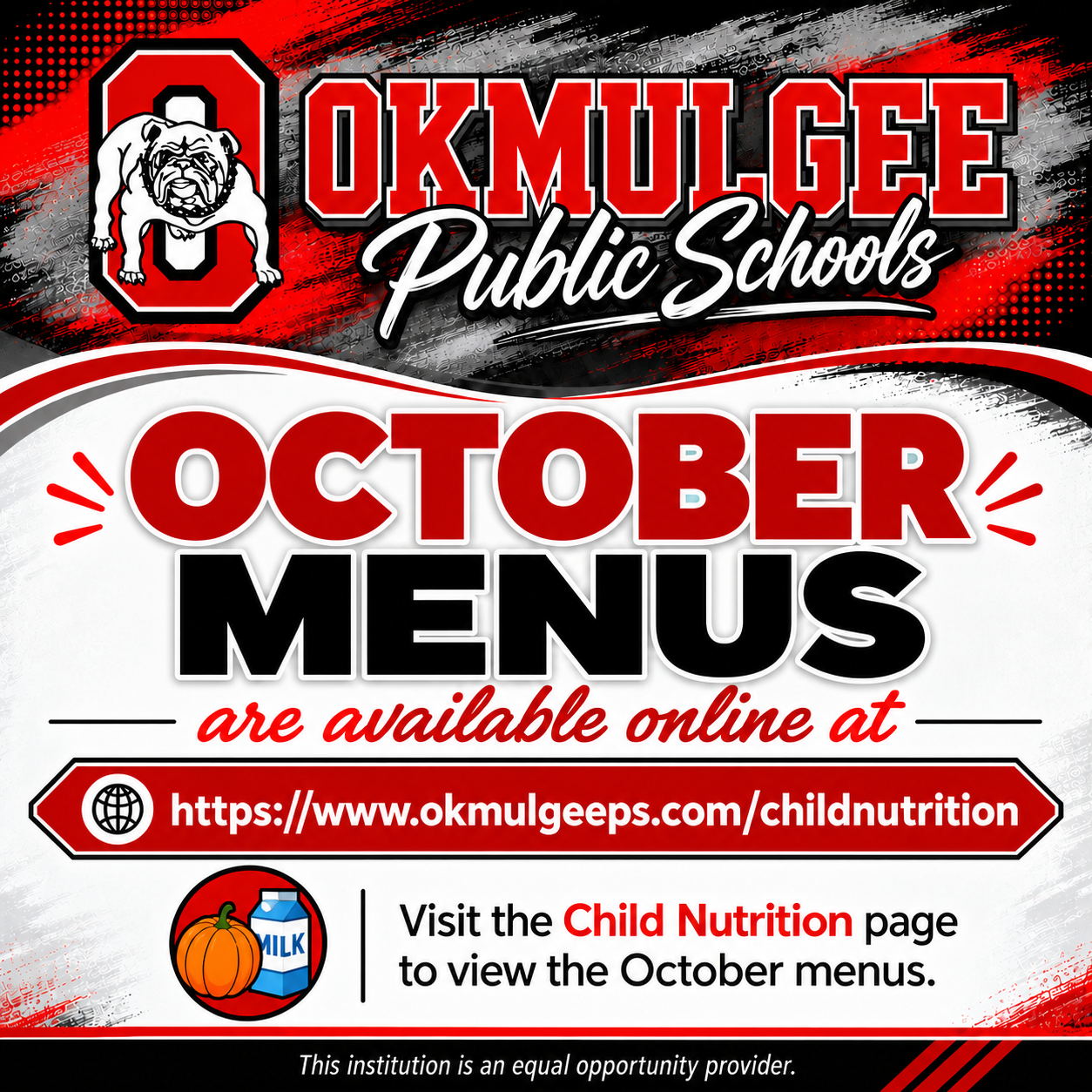 October Menus Available Now