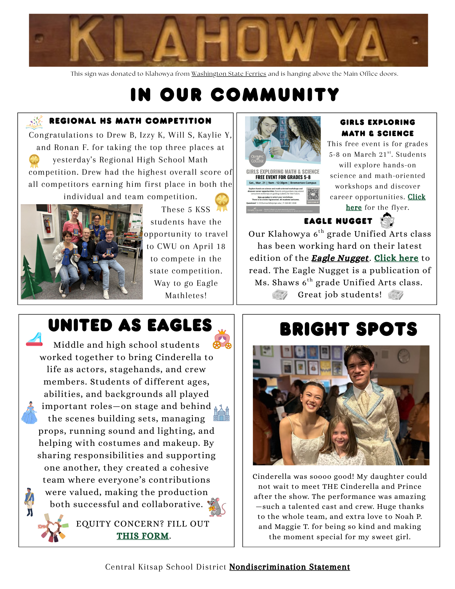 A group of five students proudly display their awards from a Regional High School Math Competition.