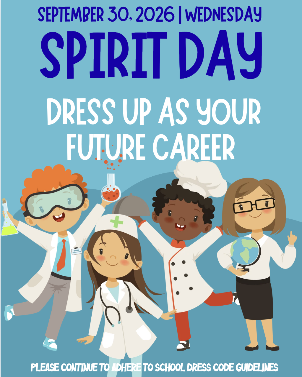 Hansen Elementary School Reminder: Upcoming Spirit Day Tomorrow (September 30, 2026)