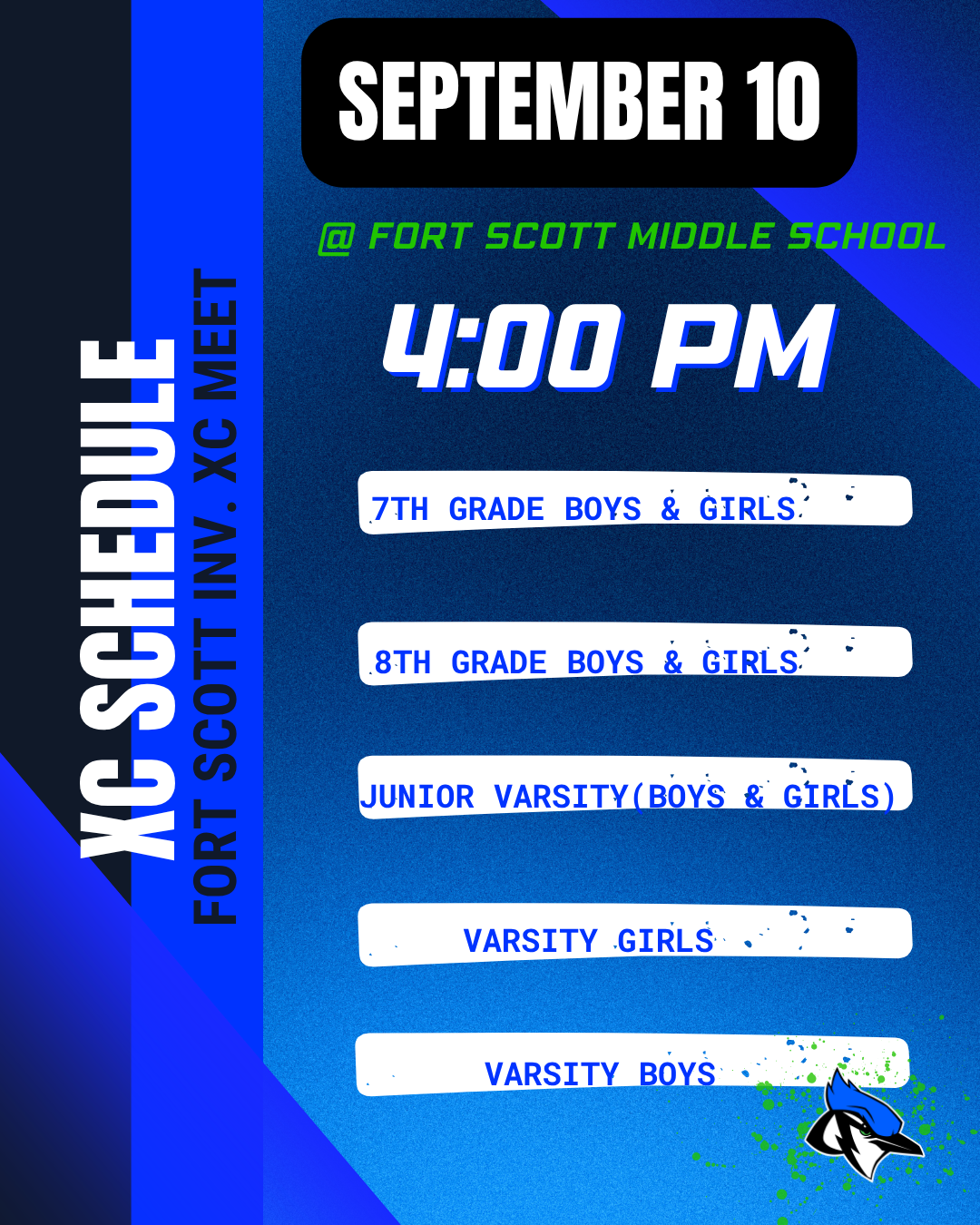 Fort Scott Invitational Cross Country Meet 9/10 @ FORT SCOTT MIDDLE SCHOOL