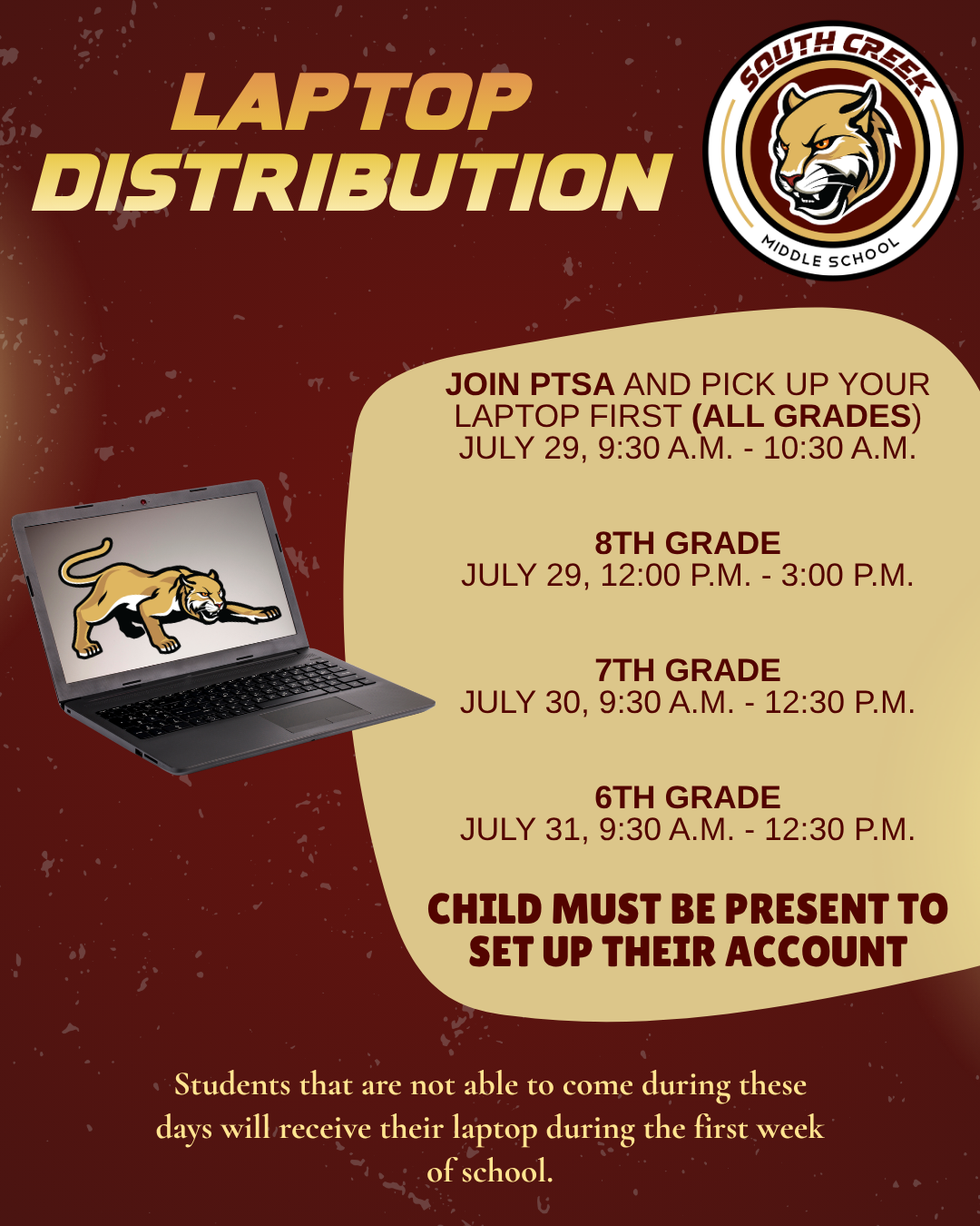 South Creek Laptop Distribution