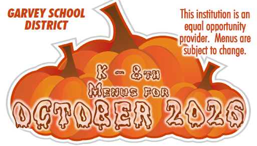 October 2026 K-8th Menus