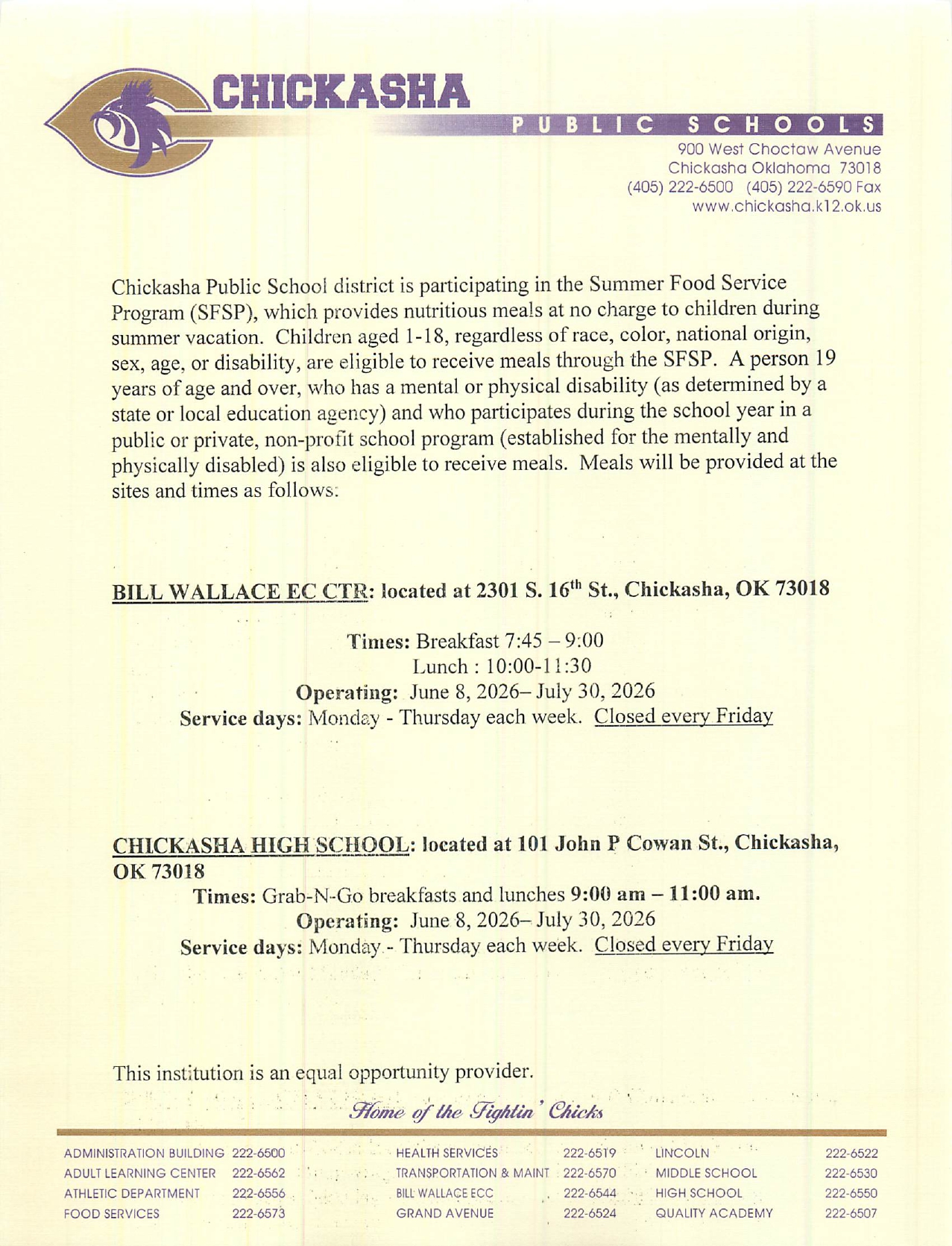 Summer Food Service Program
