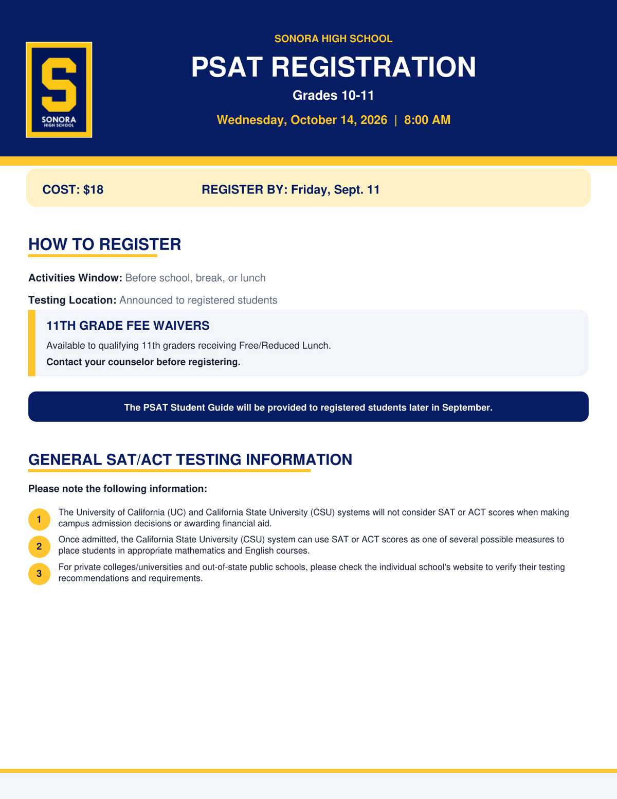 PSAT/NMSQT Registration