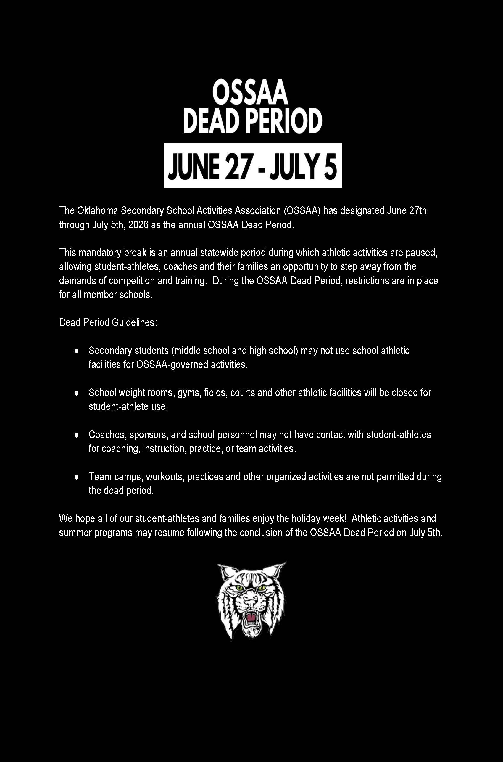 2026 Dead Week Information