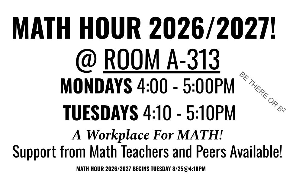 Free Math Tutor Hour for AHS Students!