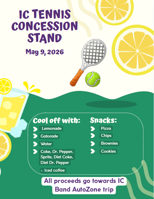Concession Stand for May 9, 2026