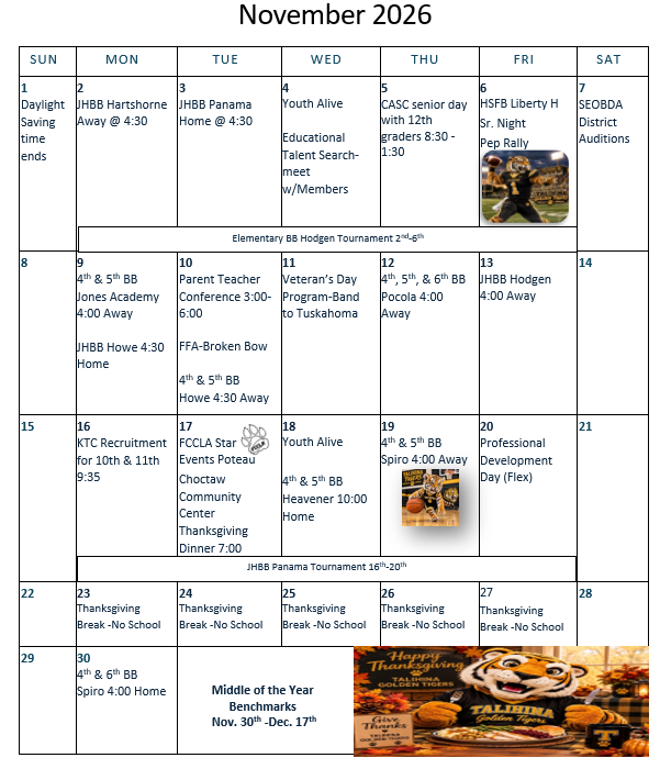 Events/November Calendar