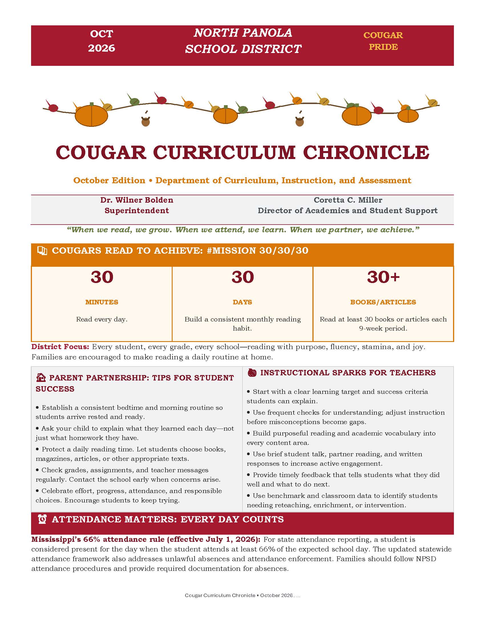 October Cougar Chronicle Posting