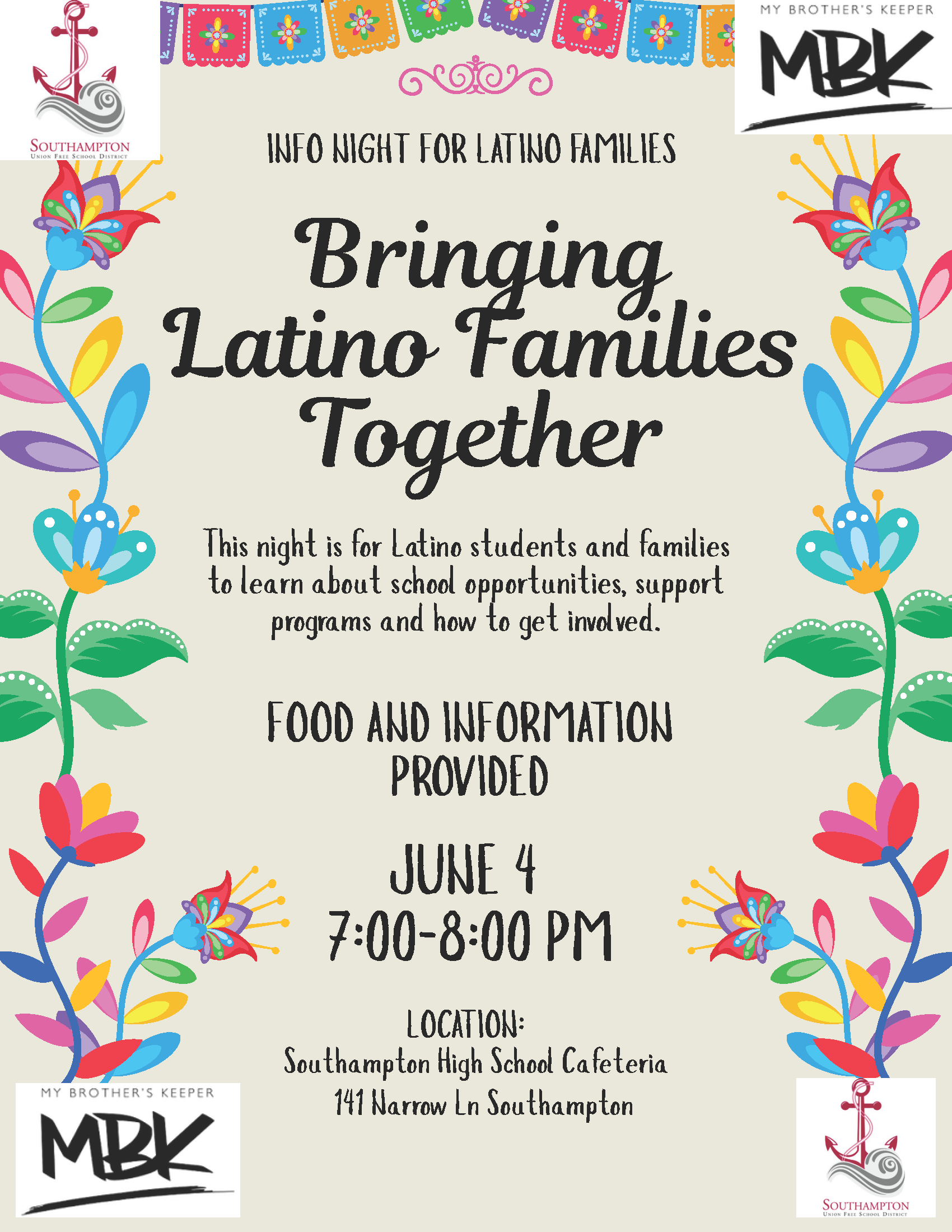 Info Night for Latino Families | Noche Informativa para Familias Latinas - 6/4/26 7pm @ SHS