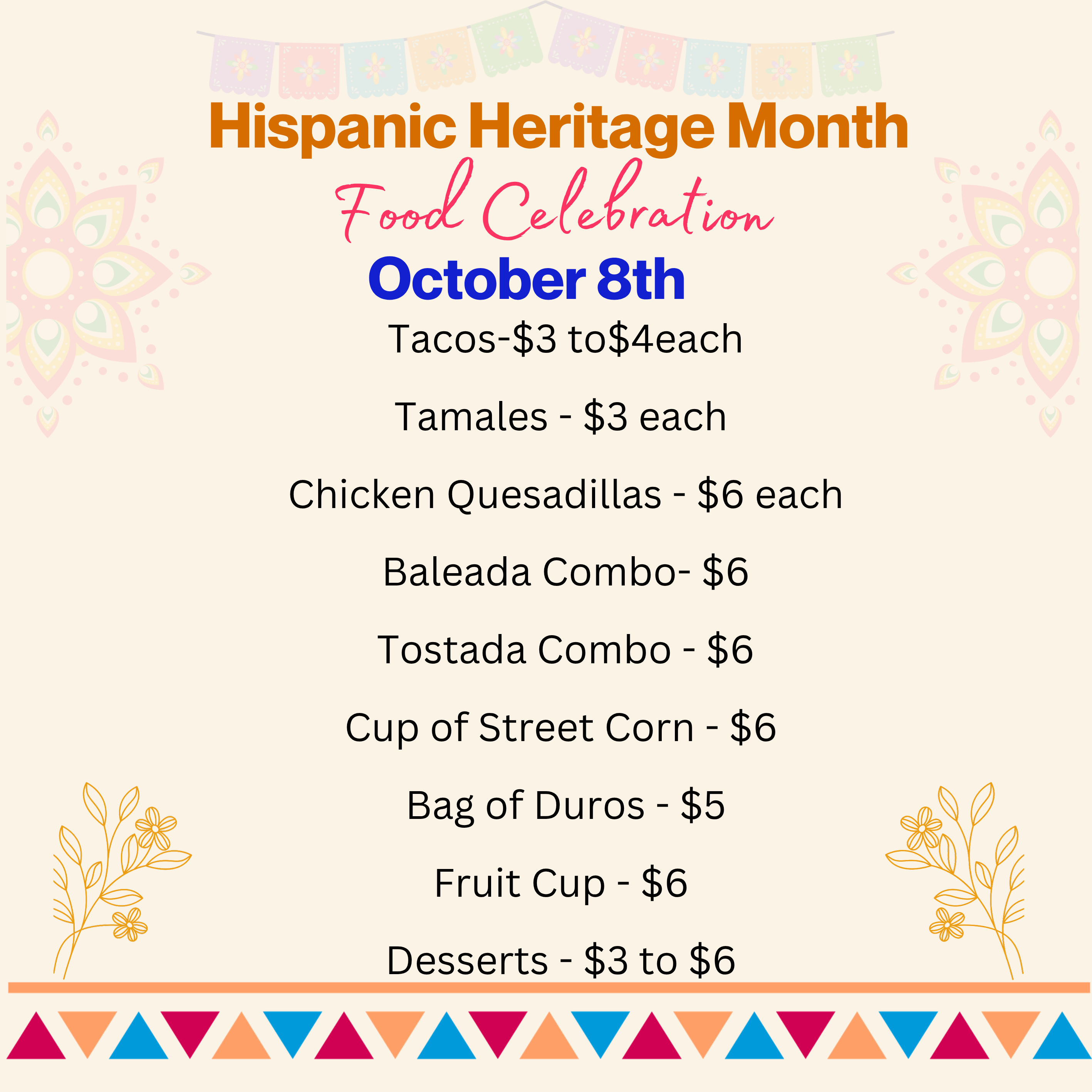 Food celebration for Hispanic Heritage Month
