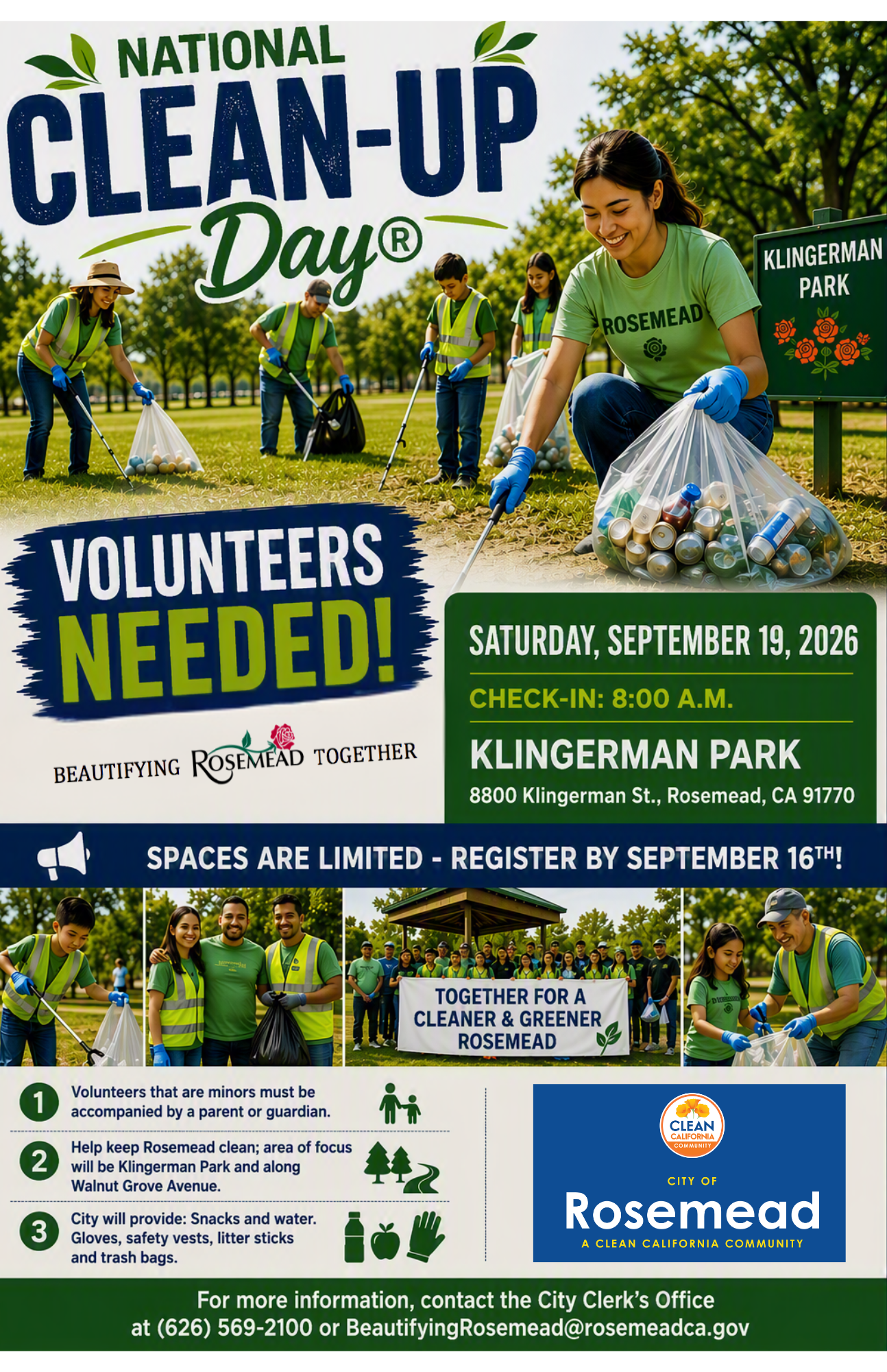 Rosemead National Clean Up Day Saturday, September 19
