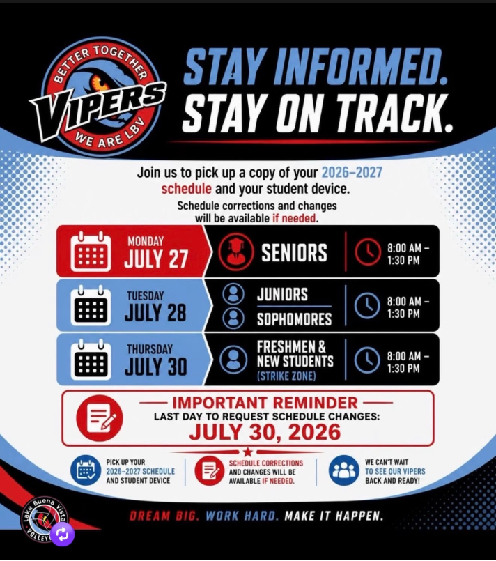 NEXT WEEK:  LBVHS Strike Zone and Laptop Distribution