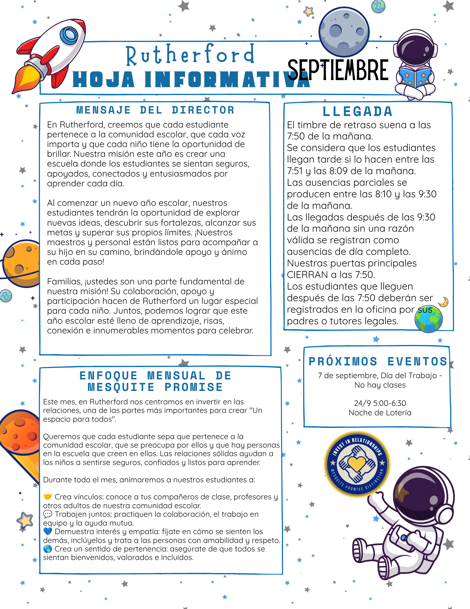 Sep. Newsletter Spanish