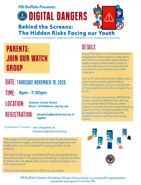 Public Notice: Digital Dangers — Online Safety Presentation for Parents and Educators