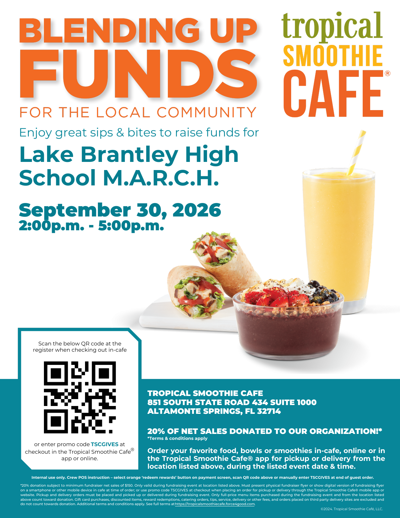 Support M.A.R.C.H. at Our Tropical Smoothie Cafe Fundraiser!