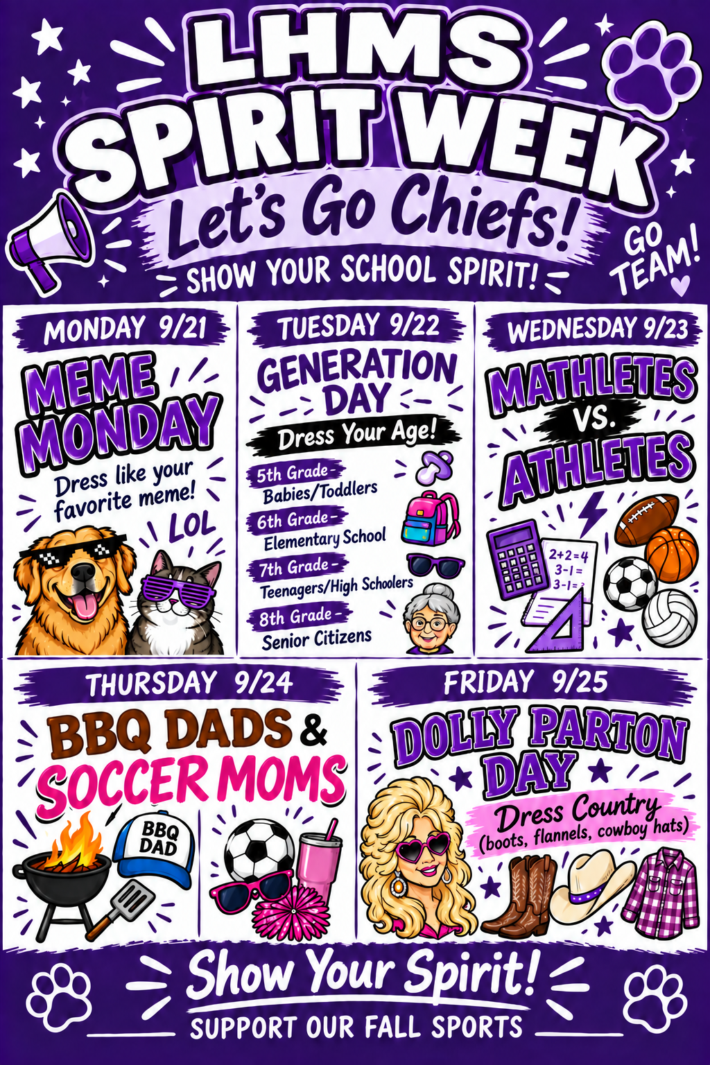 Spirit Week- Next Week! 