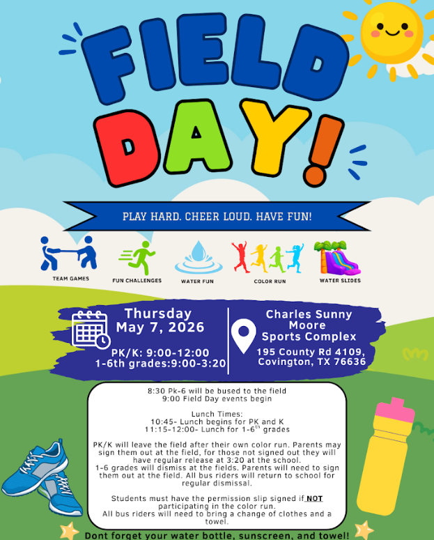 Field Day is THURSDAY!