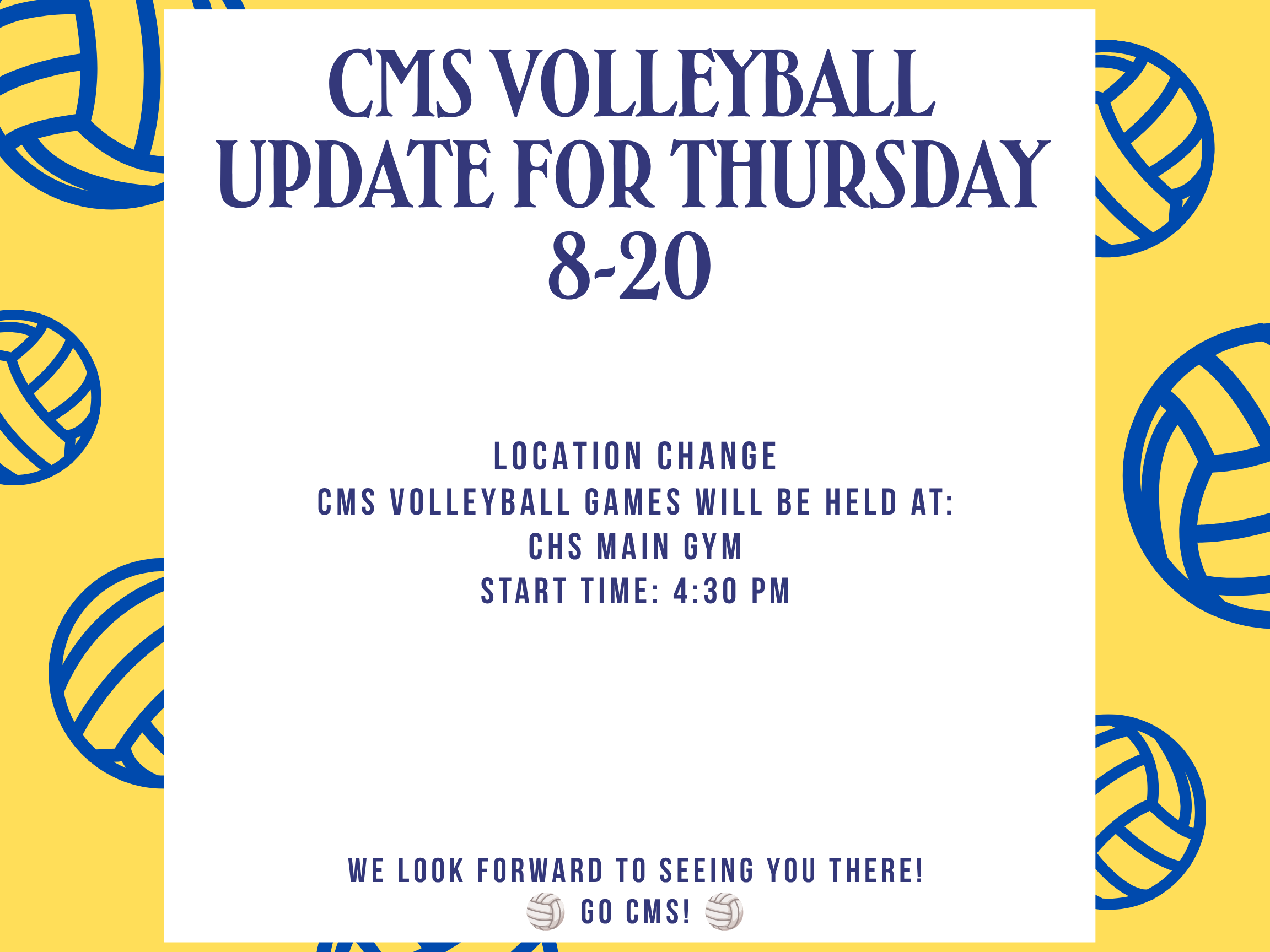 CMS VOLLEYBALL UPDATE