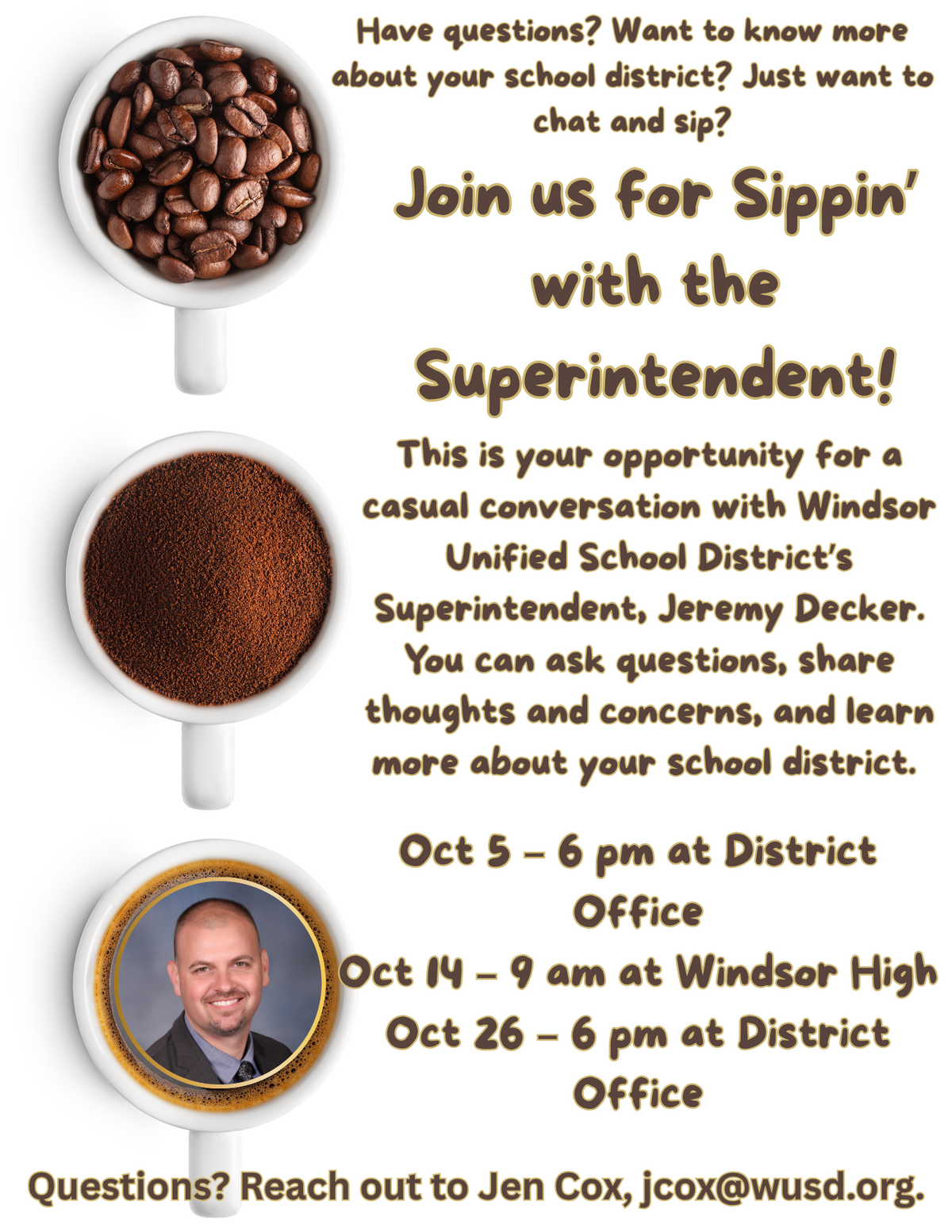 Sippin' With The Superintendent Schedule for the Rest of 2026 