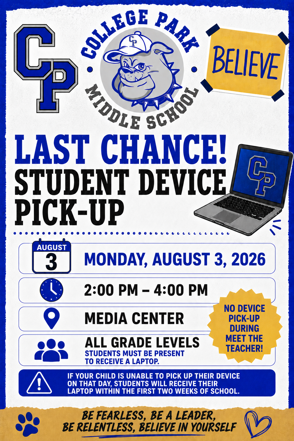 📣 LAST CHANCE! STUDENT DEVICE PICK-UP 💻