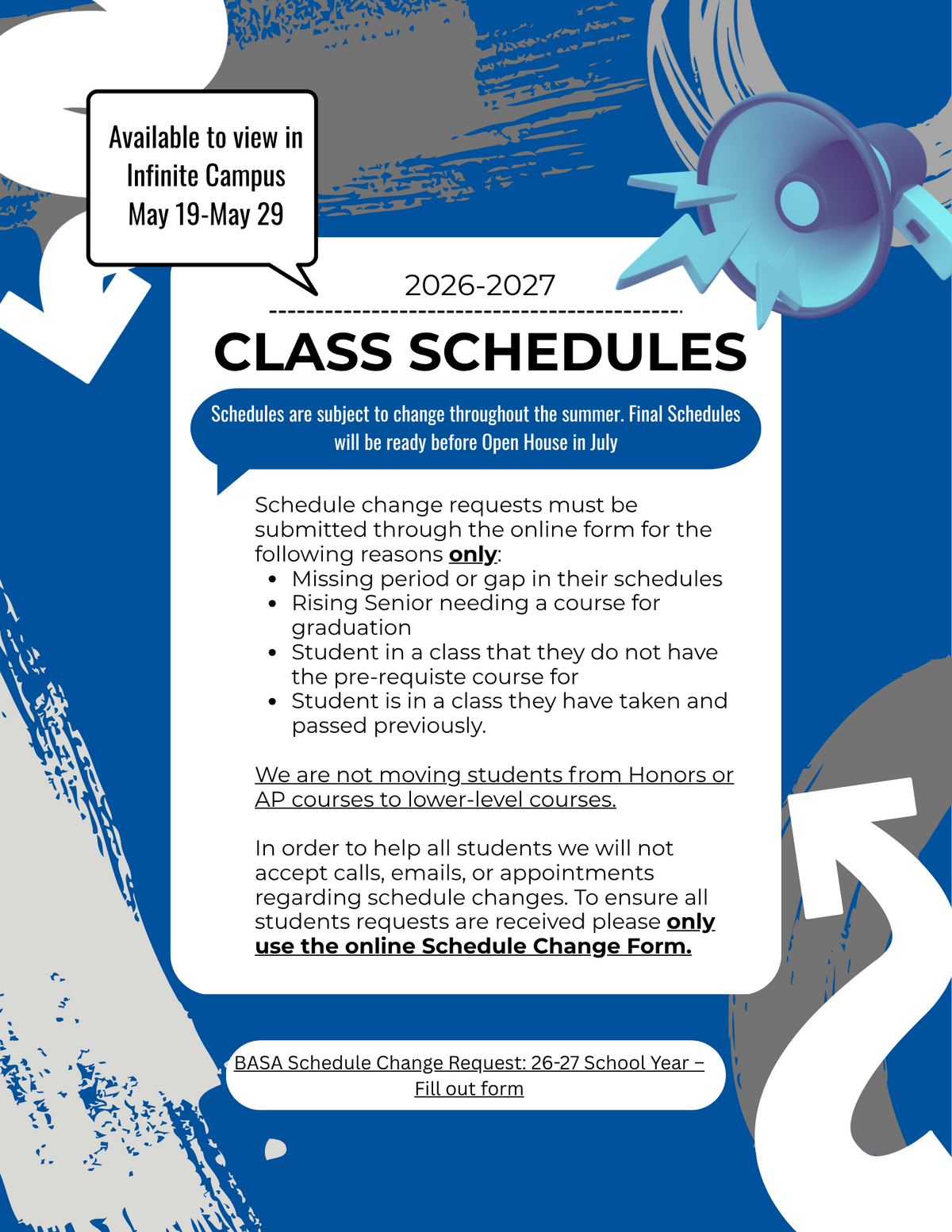BASA Schedule Change Request Form