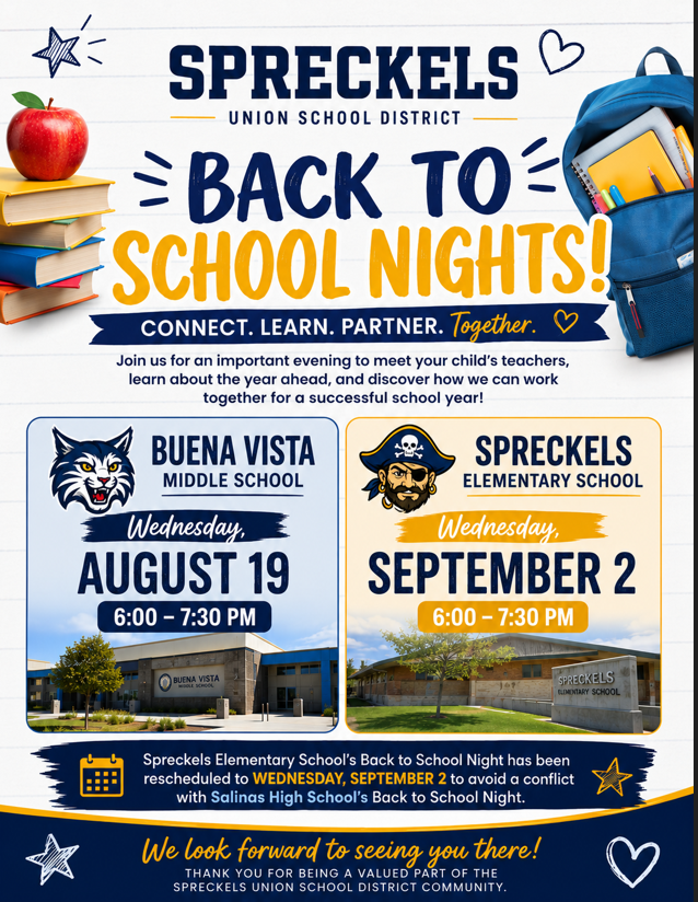 Corrected Back to School Night Flyer