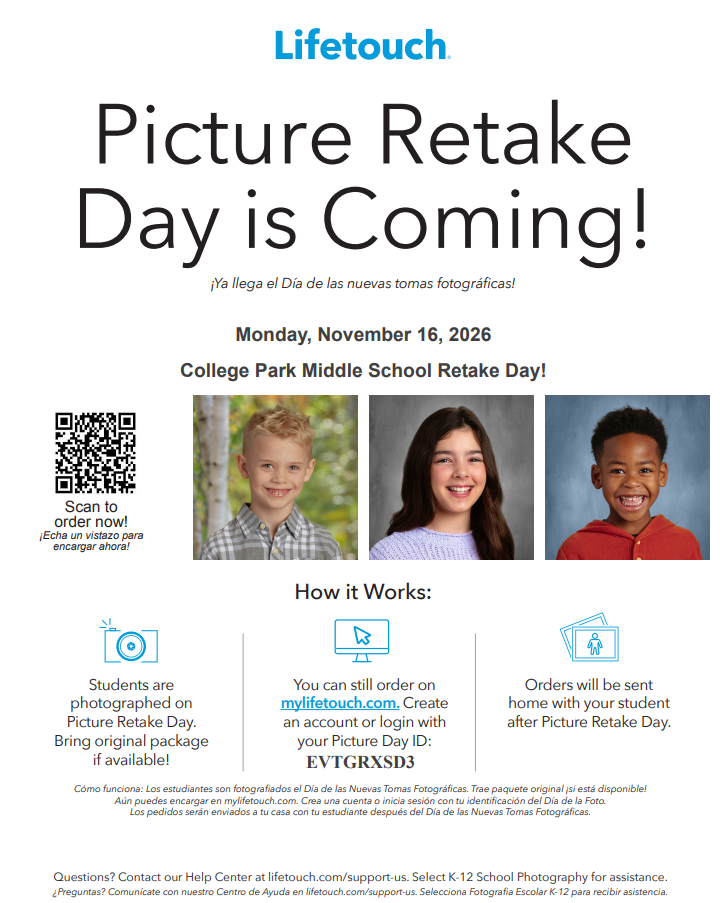 Picture Retake Day | Monday, November 16