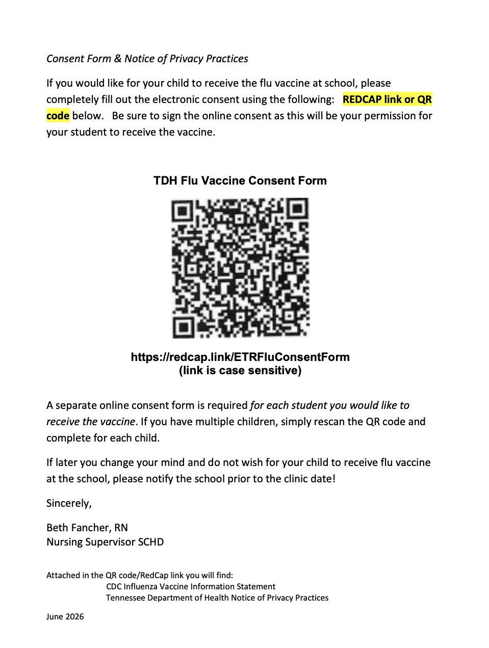 Consent Form QR Code/Spanish