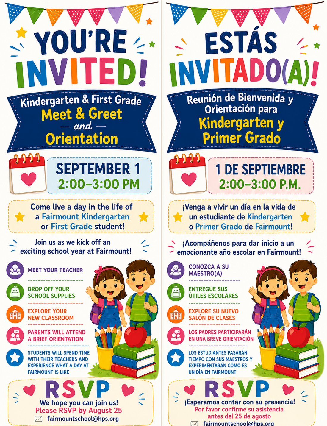 You’re Invited! Kindergarten & First Grade Meet & Greet & Orientation