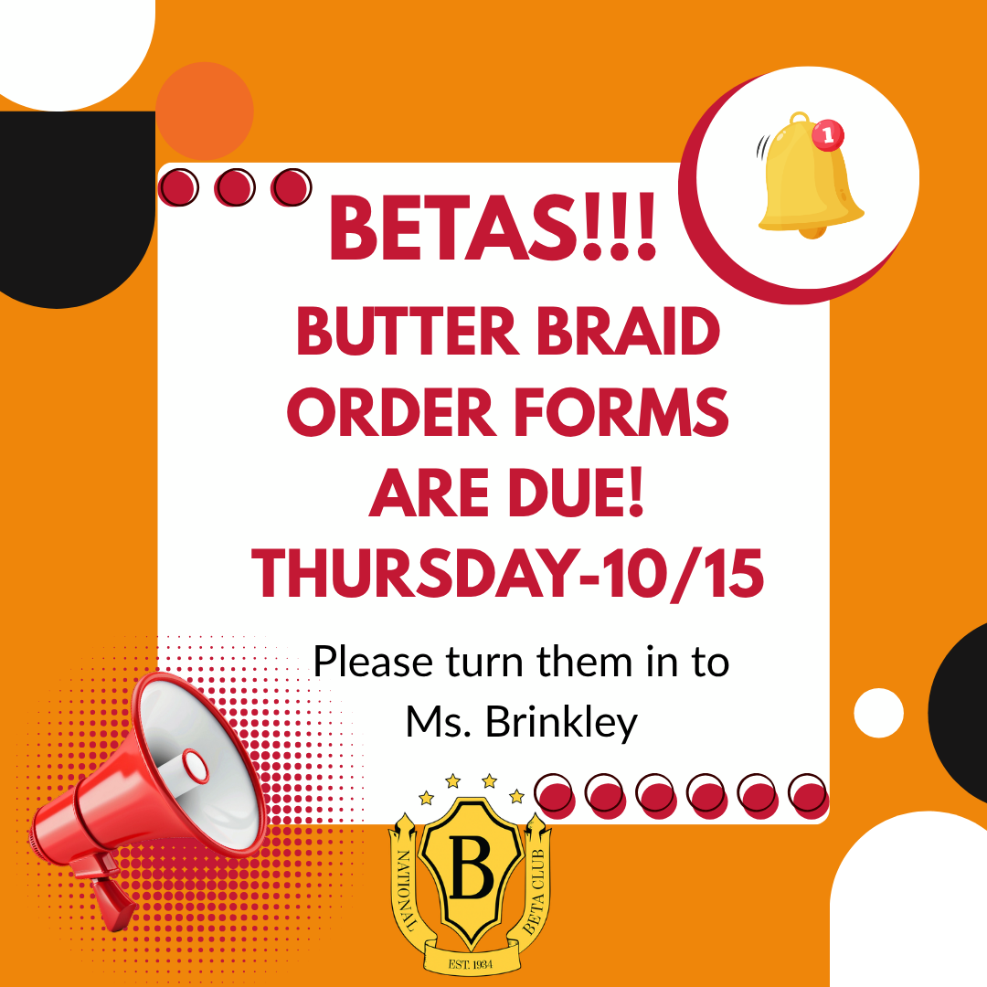 Beta Order Forms Due-10/15