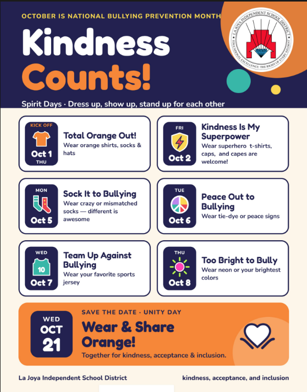 💙🧡 Kindness Counts! October is Bullying Prevention Month! 🧡💙