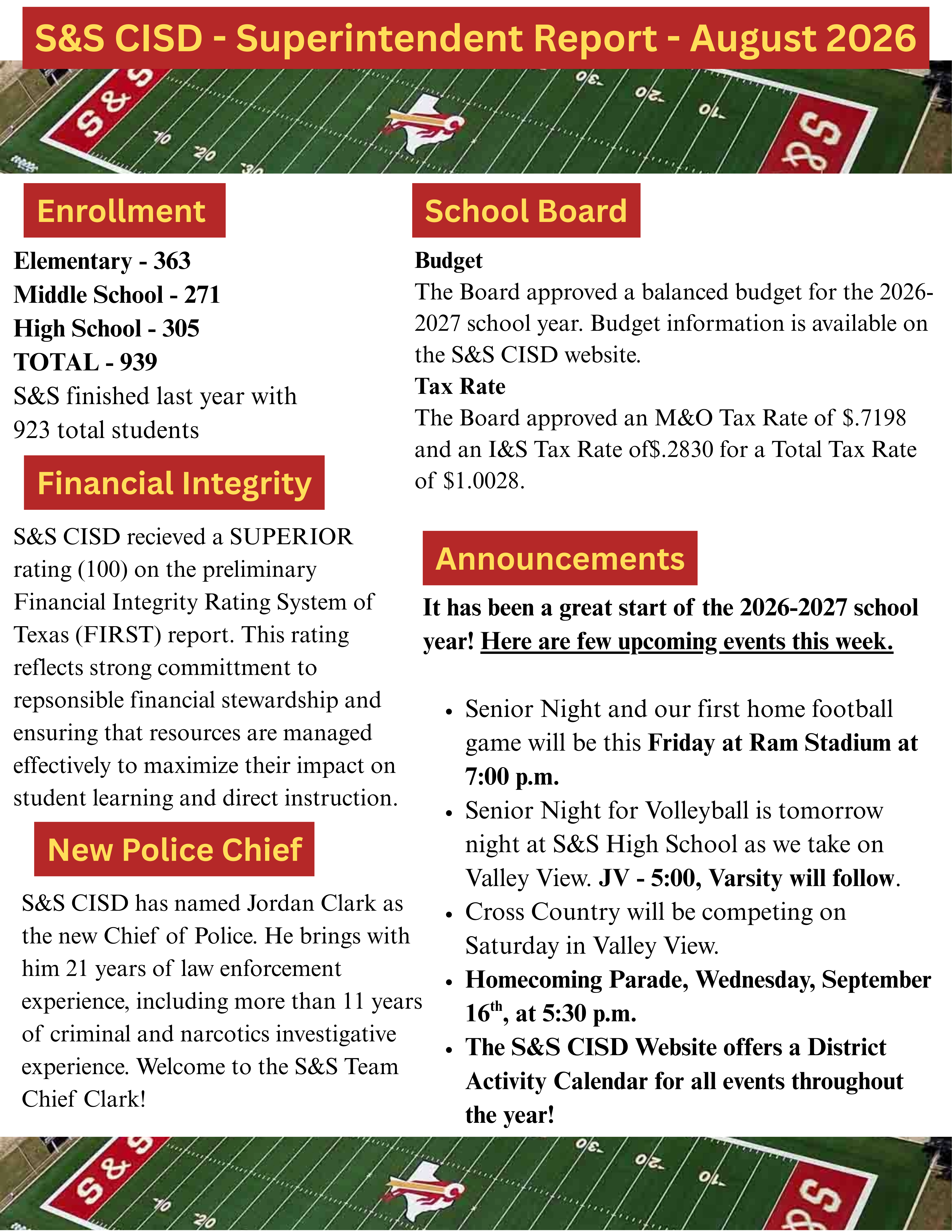 Superintendent Report (August 2026)