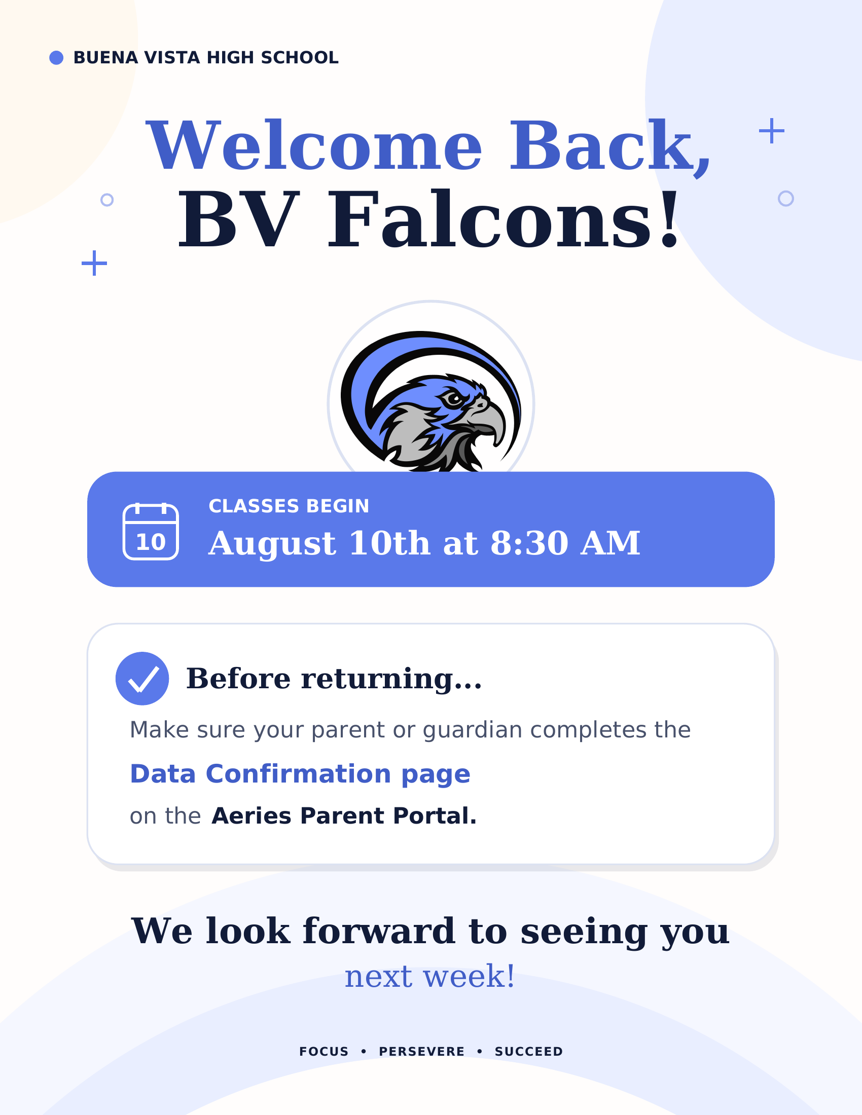 Welcome Back BV Falcons! 2026 - 2027 