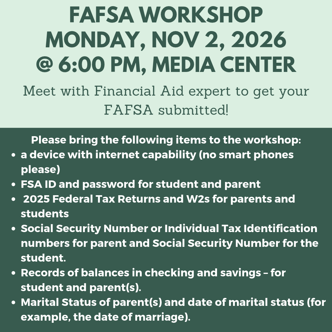 FAFSA Workshop Night - Monday, 11/2