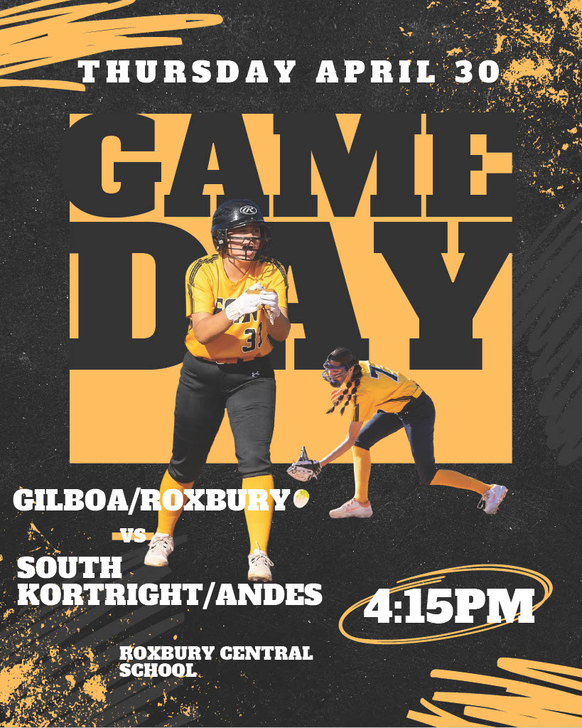 Game Day: 4/30/26 Varsity Girls Softball @Roxbury 