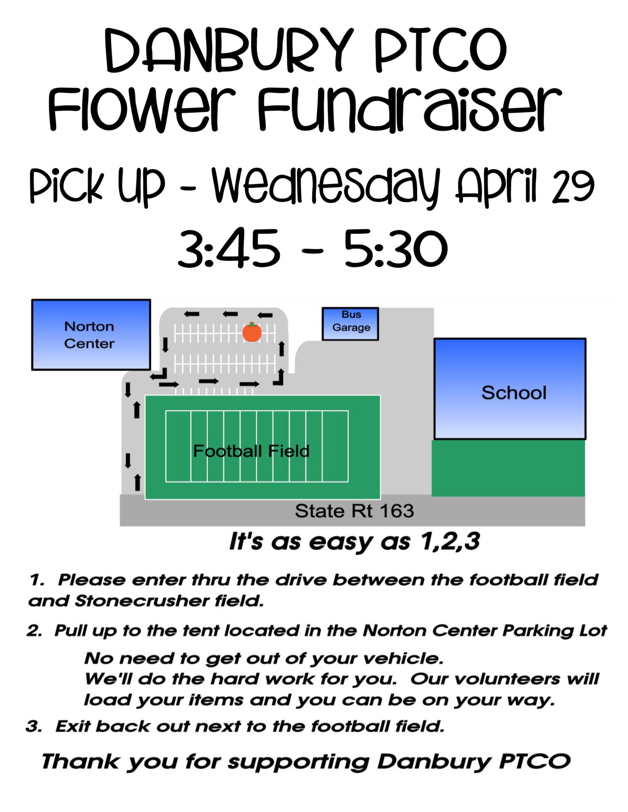 PTCO Flower Pickup TODAY, April 29 @ 3:45-5:30pm