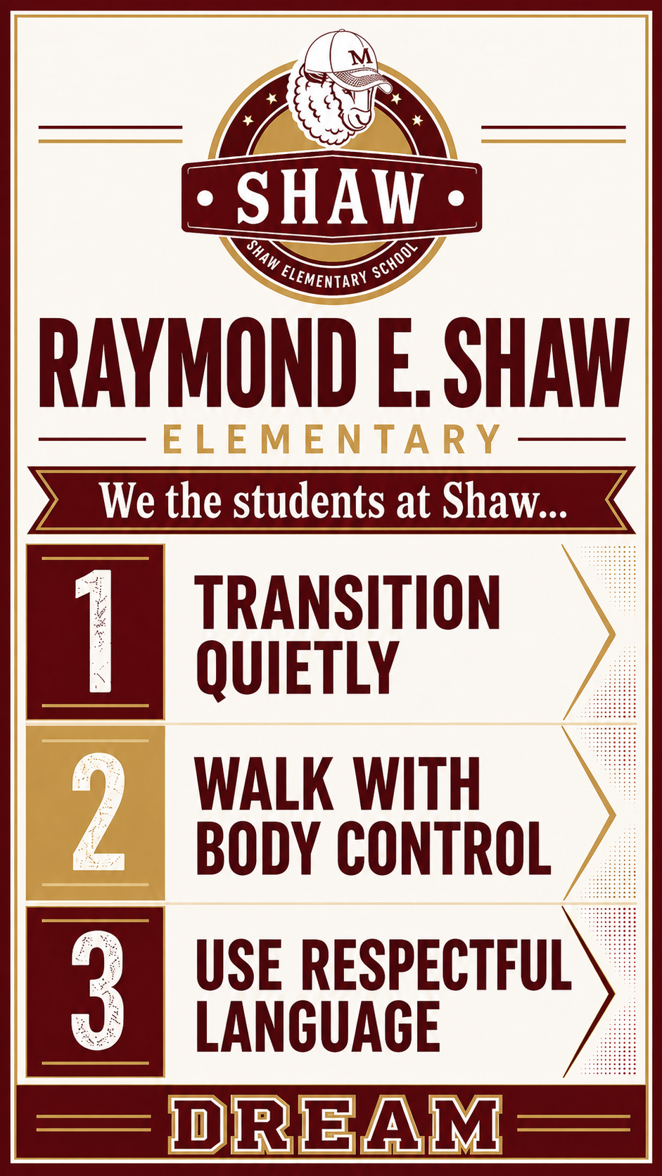 School-Wide Assembly Follow-Up: DREAM Expectations